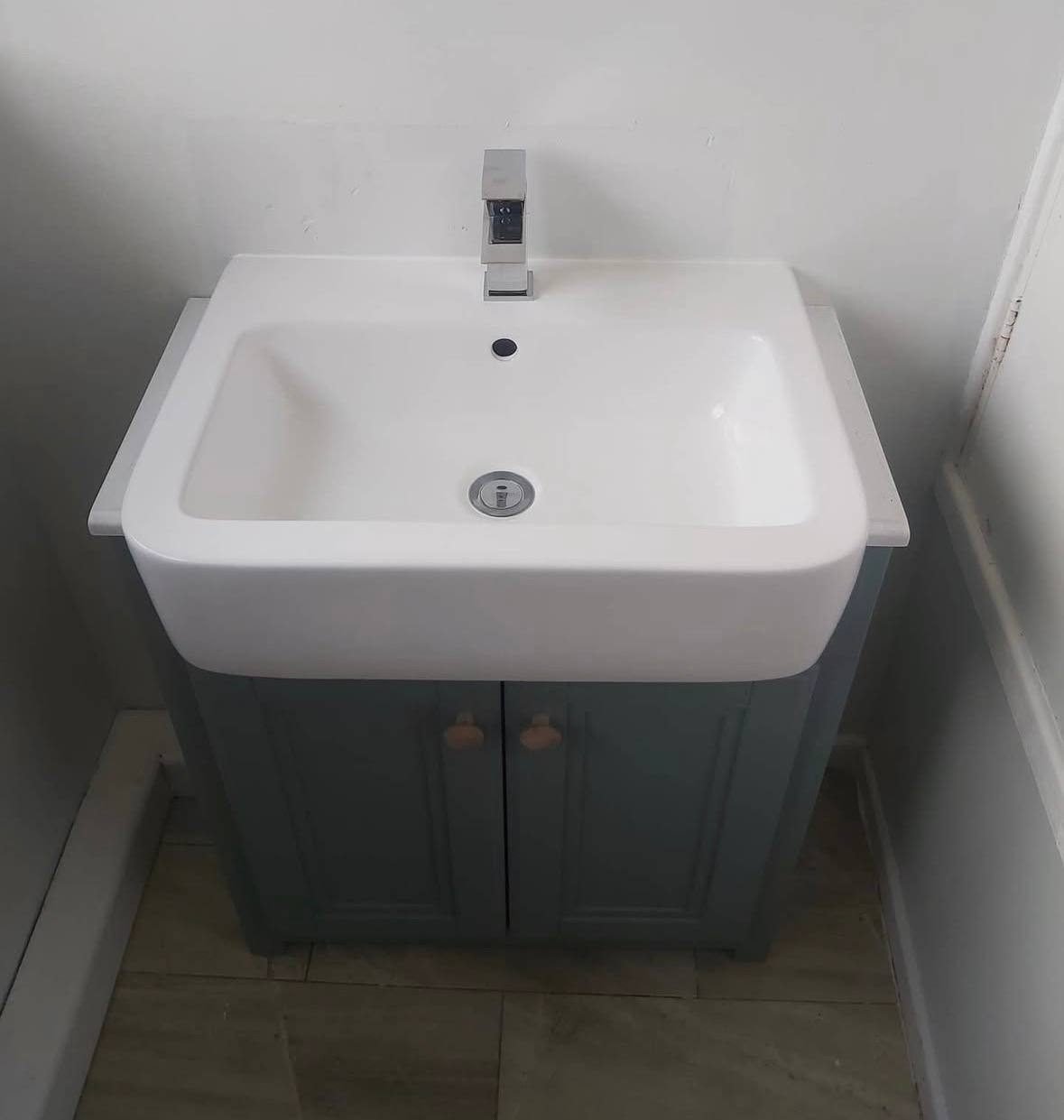 New basin, vanity unit and tap installation in Rotherham